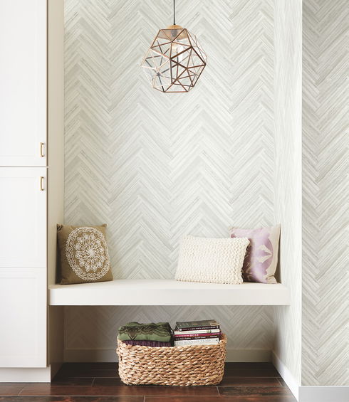 Hermosa Herringbone Beige Peel & Stick Wallpaper