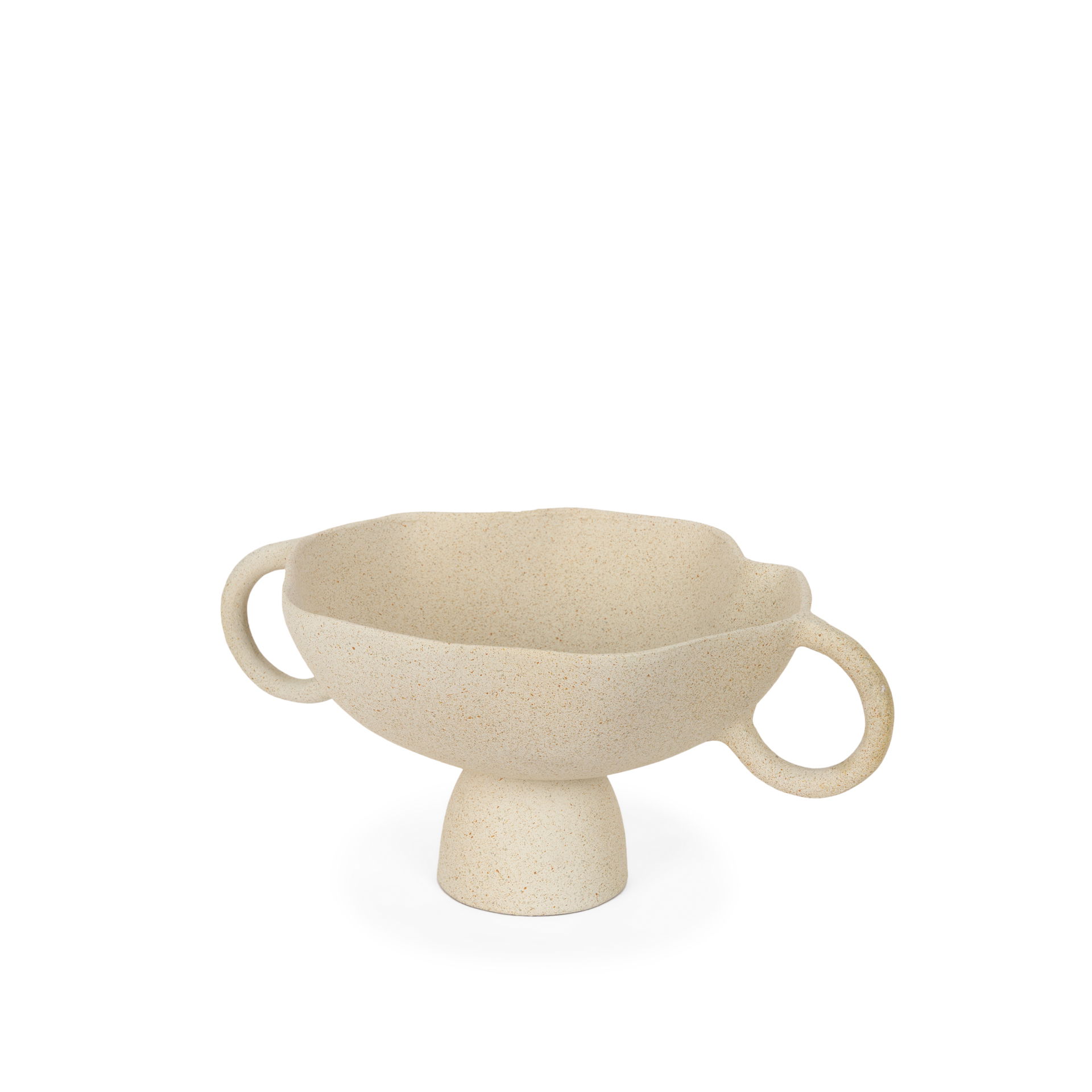 Radka Beige Textured Small Metal Decorative Bowl, by Mercana, 15.55" length x 11.22" width x 6.75" height View 1
