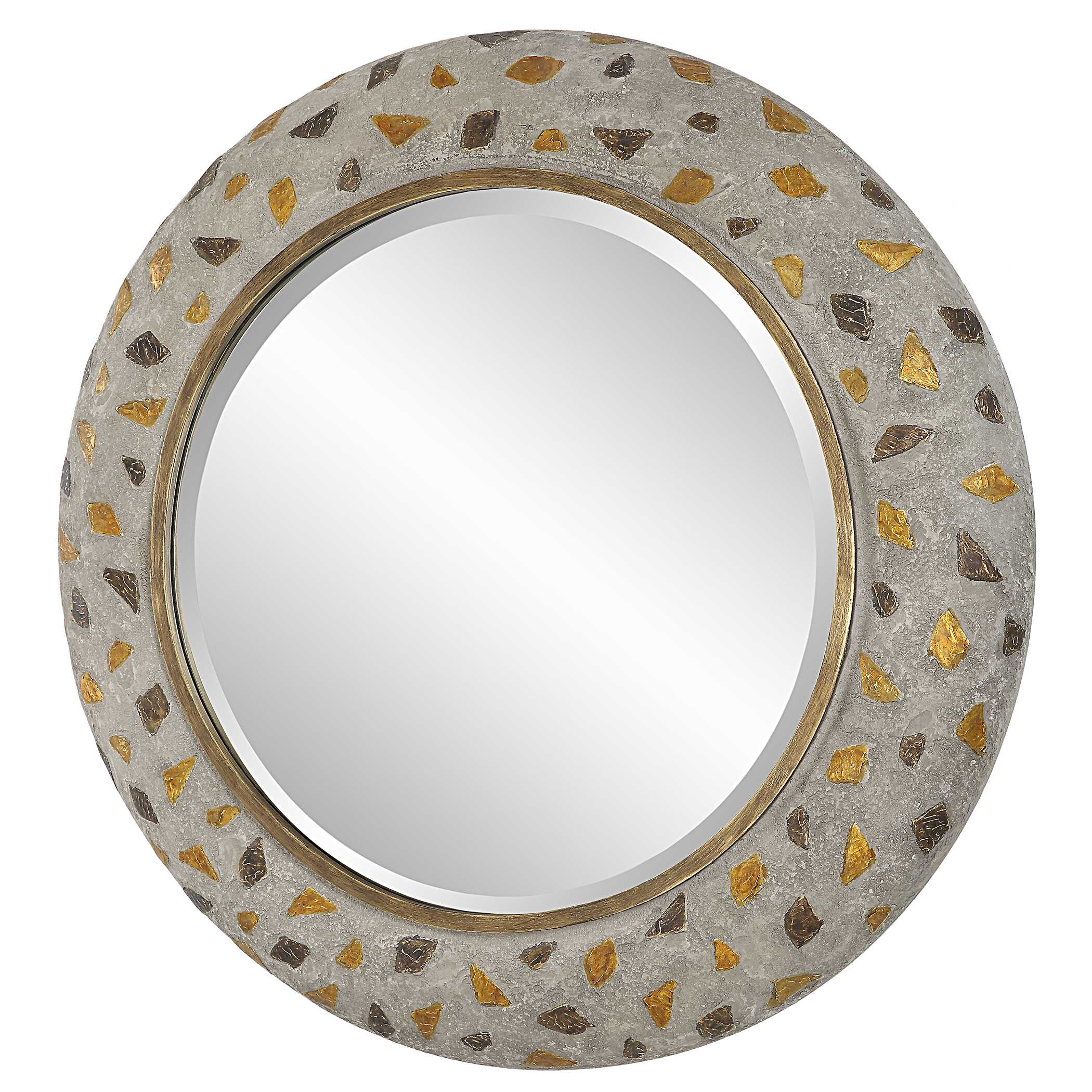 Copper Terrazzo Round Mirror large image 