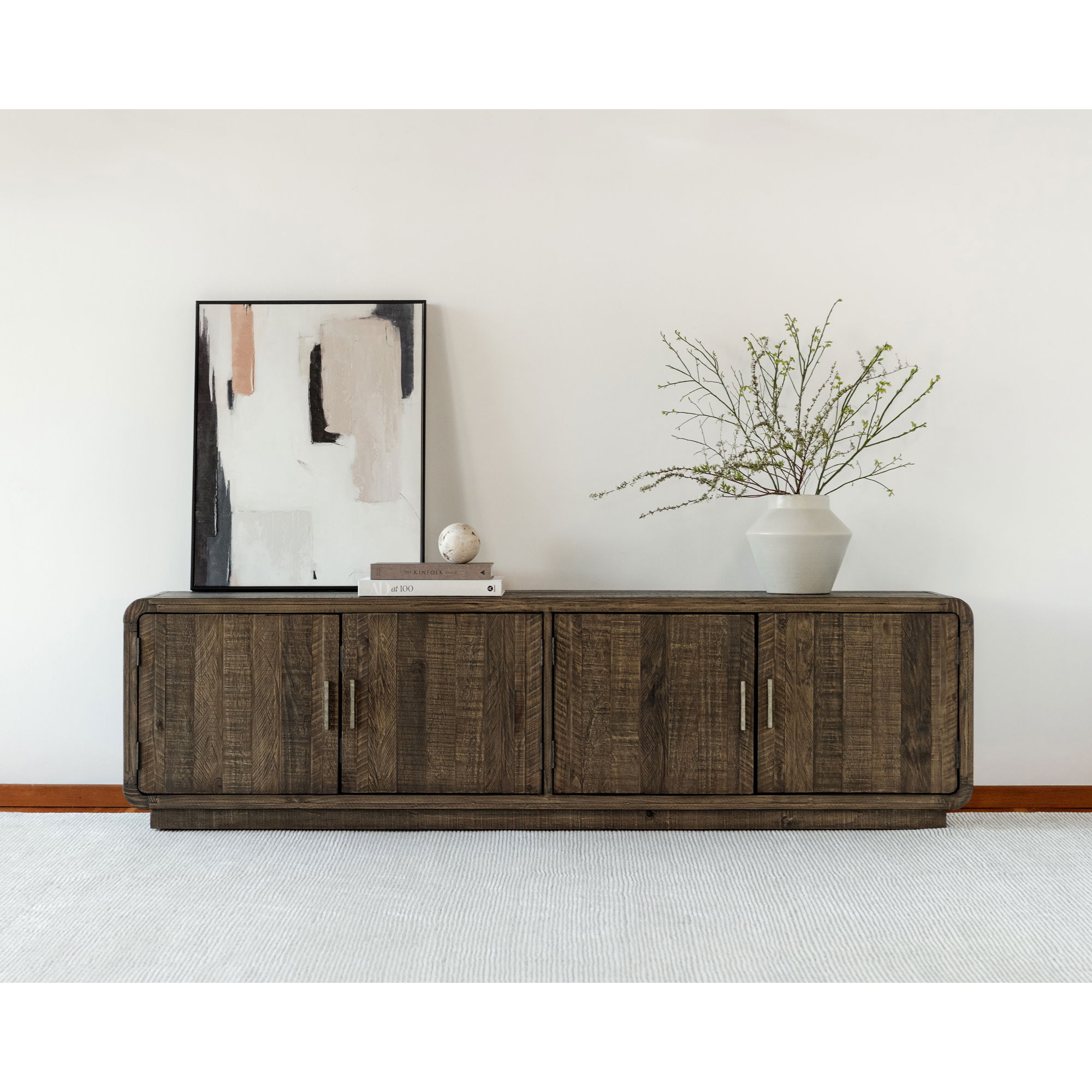 Monterey Media Cabinet Aged Brown, Media Console by Moe's Home, 78.7" width x 21.5" height x 15.75" depth View 9