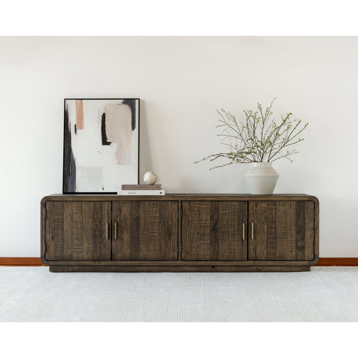 Monterey Media Cabinet Aged Brown, Media Console by Moe's Home, 78.7" width x 21.5" height x 15.75" depth View 9
