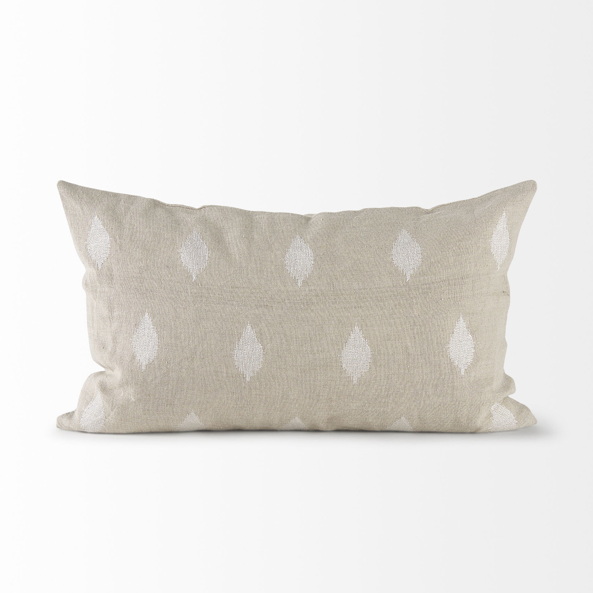 Enya 13L x 21W Beige and Cream Fabric Patterned Decorative Pillow Cover large image 