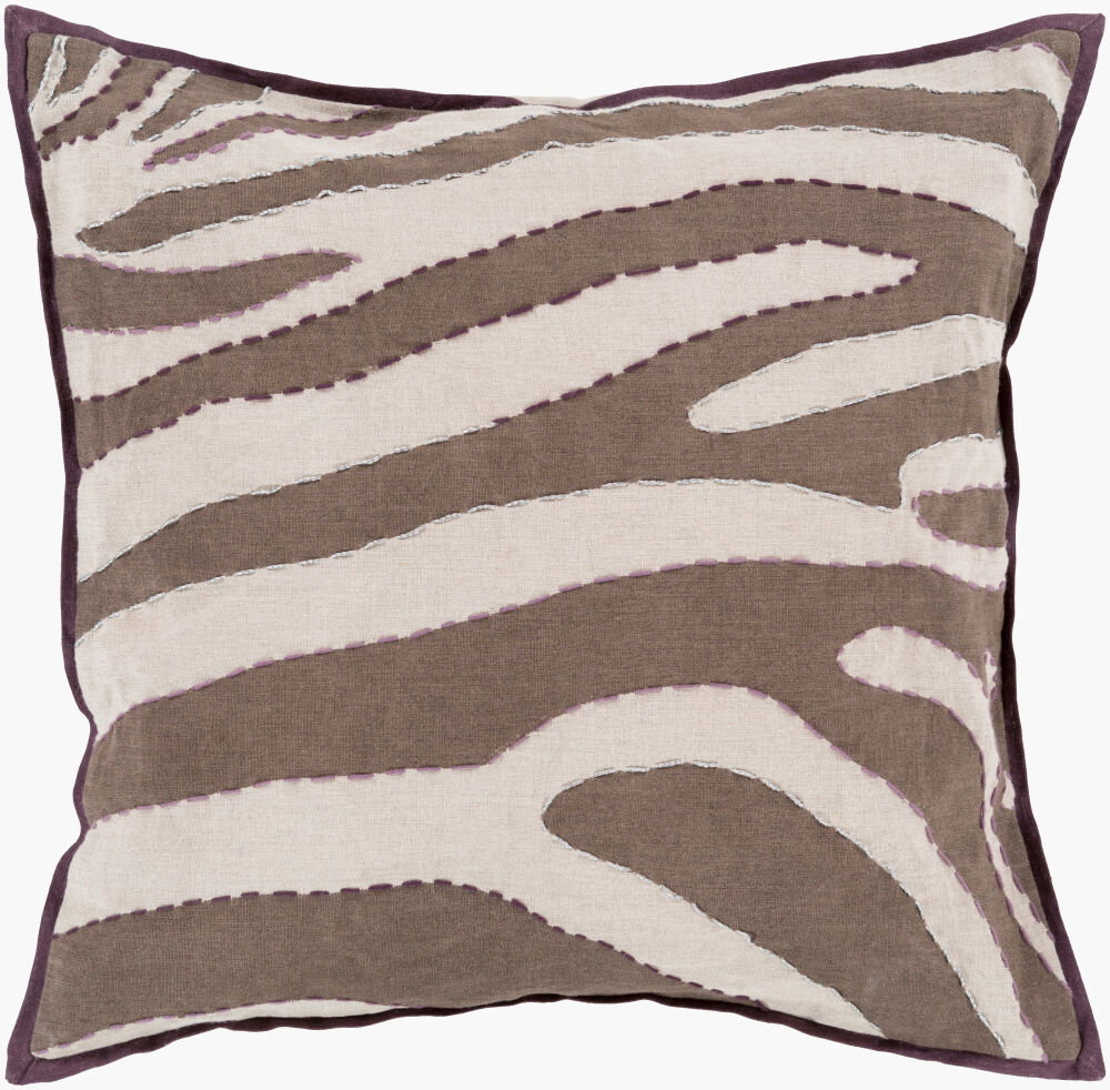 Zebra Accent Pillow, Decorative Pillow by Surya, 22" length x 22" width