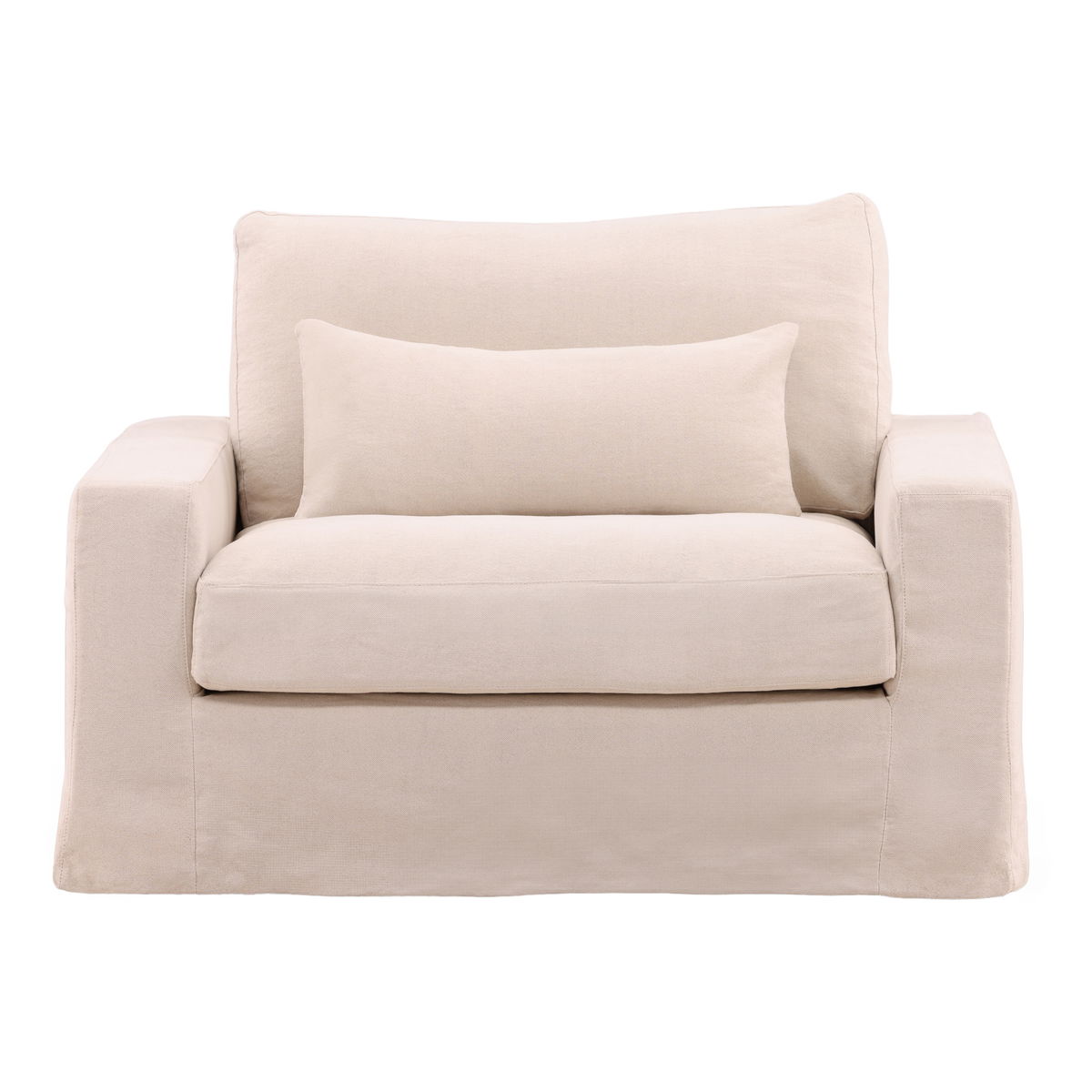 Sylvie Sofa Chair Slipcover Natural, Sofas & Sectional by Dovetail, 50.5" width x 33.5" height x 39.75" depth View 2