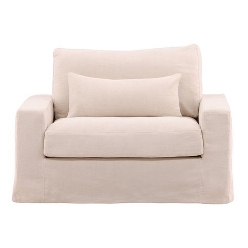 Sylvie Sofa Chair Slipcover Natural