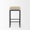 Givens Backless 26in Seat Counter Stool | Natural Wood with Black Metal, Counter & Bar Stool by Mercana, 14.1" length x 15.8" width x 26" height thumbnail 3