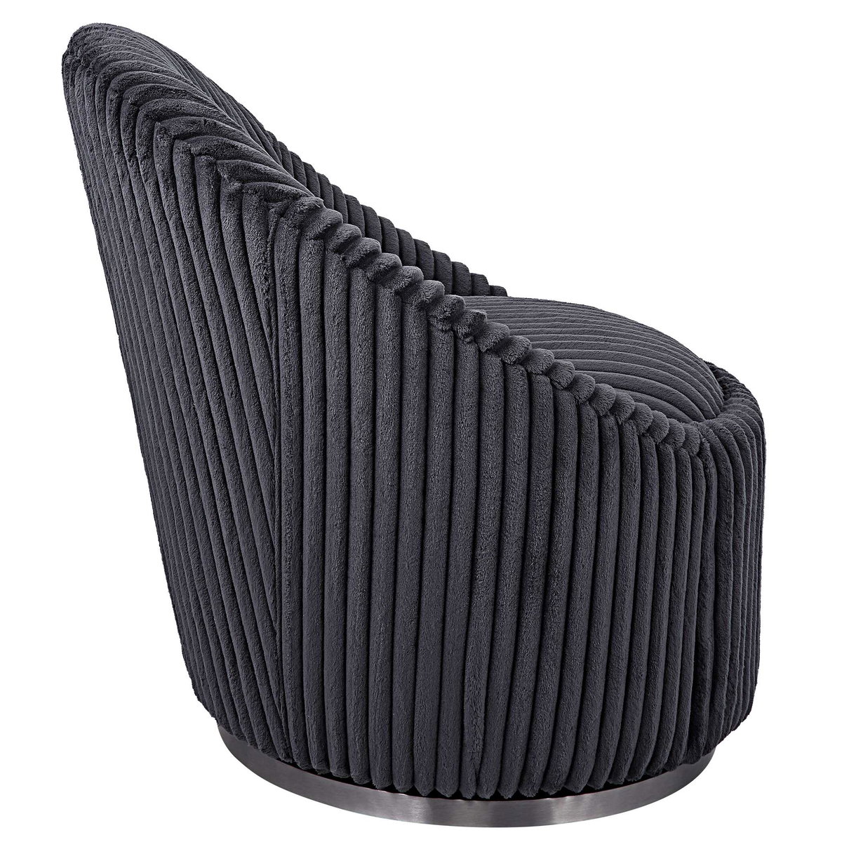Crue Gray Fabric Swivel Chair, Furniture by Uttermost, 29.2" width x 32" height x 31" depth View 6