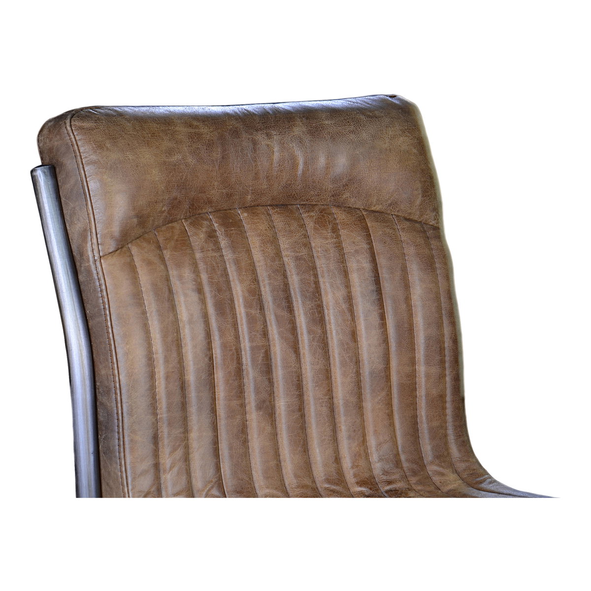 Ansel Dining Chair Grazed Brown Leather - Set Of Two, by Moe's Home, 21" width x 35" height x 26" depth View 4