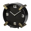 Agar Black Metal Round Table Clock, by Mercana, 10" length x 4.5" width x 10" height thumbnail 1
