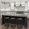 Flynn Backless 26.5in Seat Counter Stool | Brown Wood with Black Metal, Counter & Bar Stool by Mercana, 16" length x 16" width x 26.5" height thumbnail 2