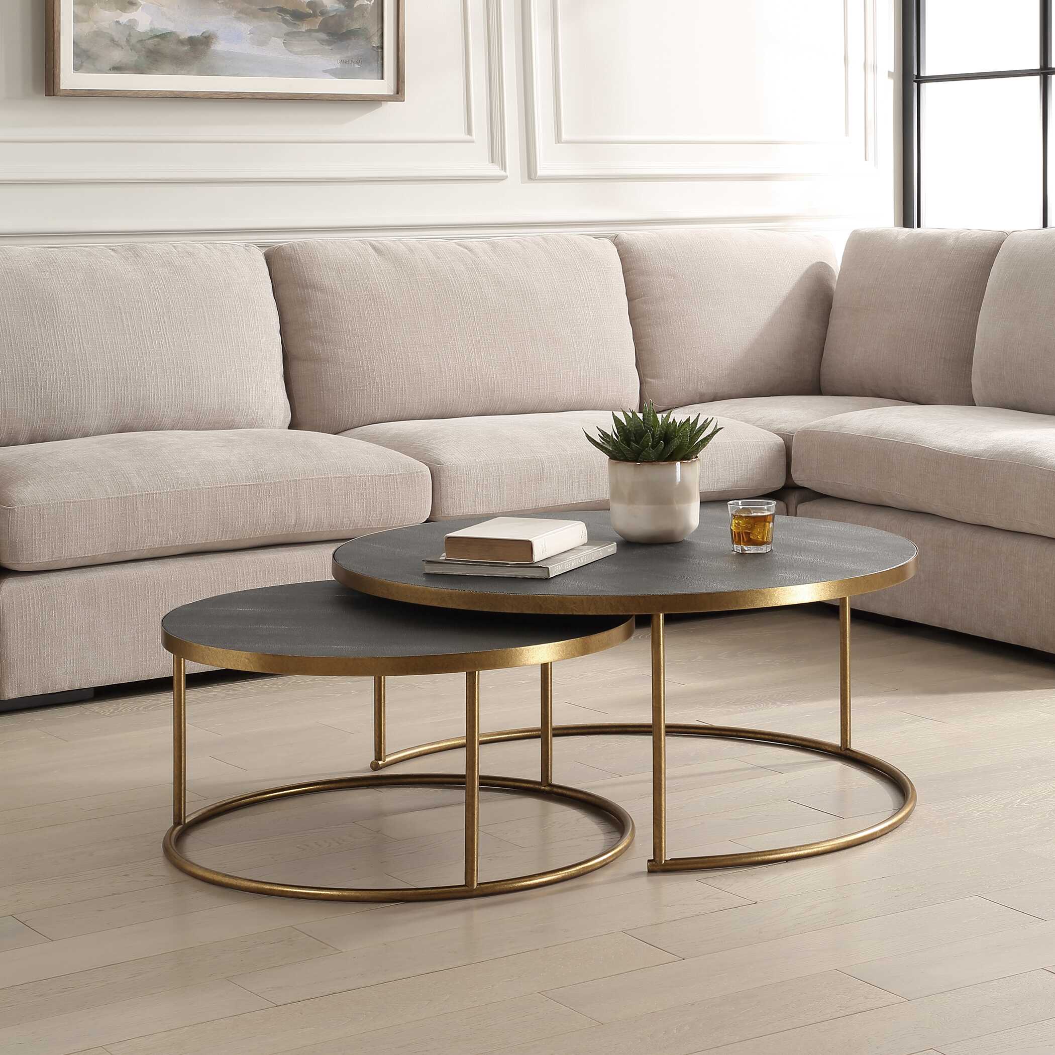 Aragon Gray Nesting Coffee Tables Set/2 large image 