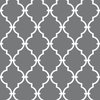 Modern Trellis Grey Peel & Stick Wallpaper, by York Wall, 16'6" length x 1'8.5" width x 0.02" depth thumbnail