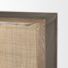 Sina Brown Oak Wood with Natural Rattan 2 Door Curio Cabinet thumbnail 8
