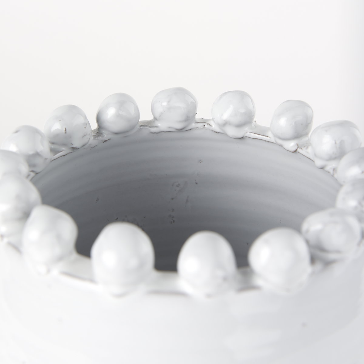 Basin Medium Off-White Glazed Vase, by Mercana, 7.28" length x 7.28" width x 11.22" height View 8