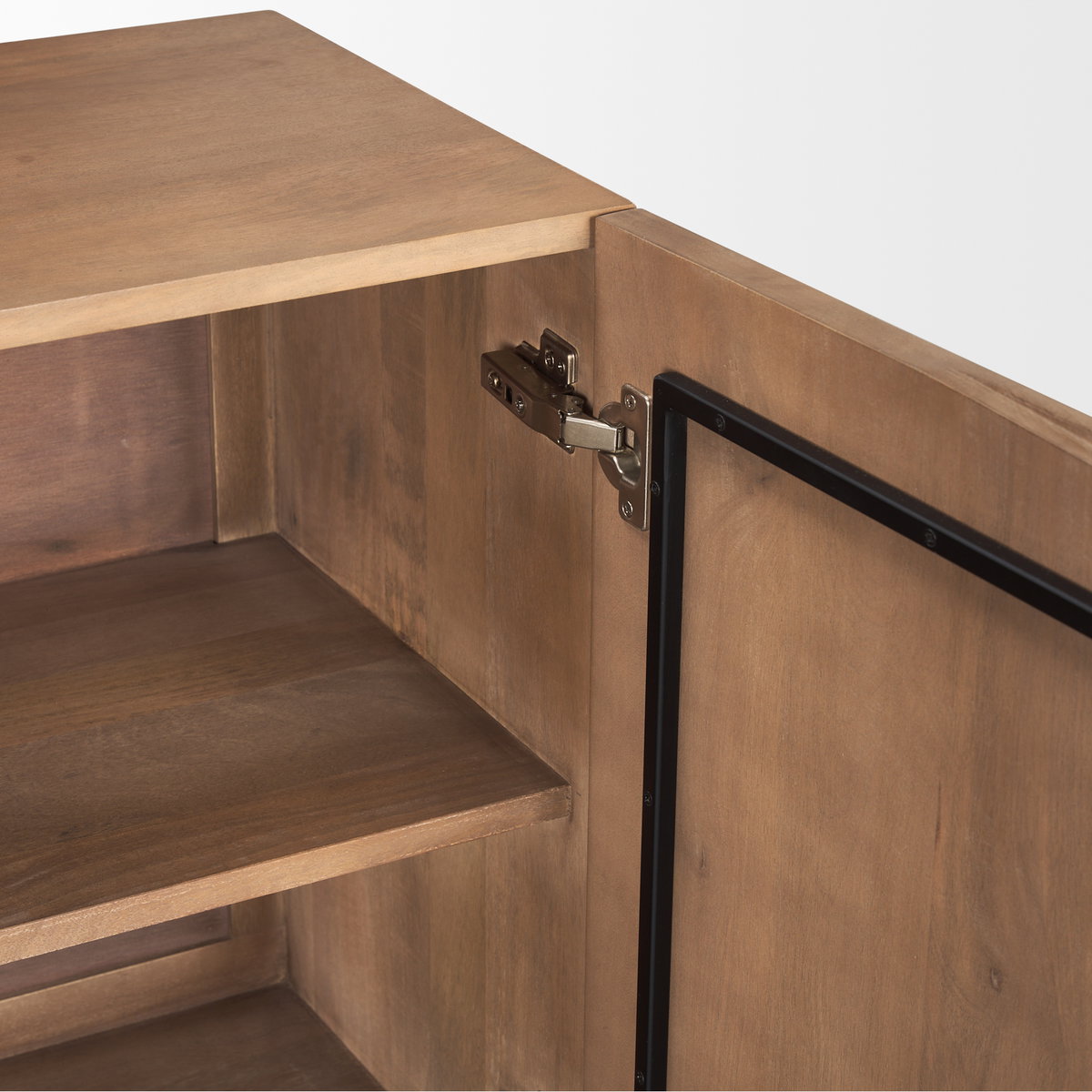 Eula Medium Brown Wood 4-Door Sideboard, Sideboards & Buffet by Mercana, 78" length x 18.5" width x 30" height View 11