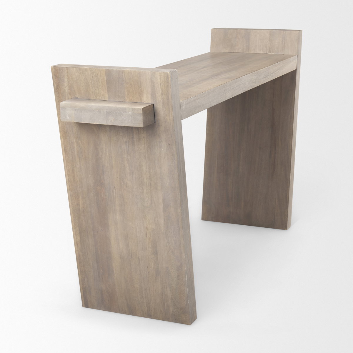 Elaine III 60L x 16W Brown Wood Angled Leg Console Table, by Mercana, 60" length x 16" width x 33" height View 6