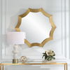 Flare Brushed Brass Round Mirror thumbnail 3