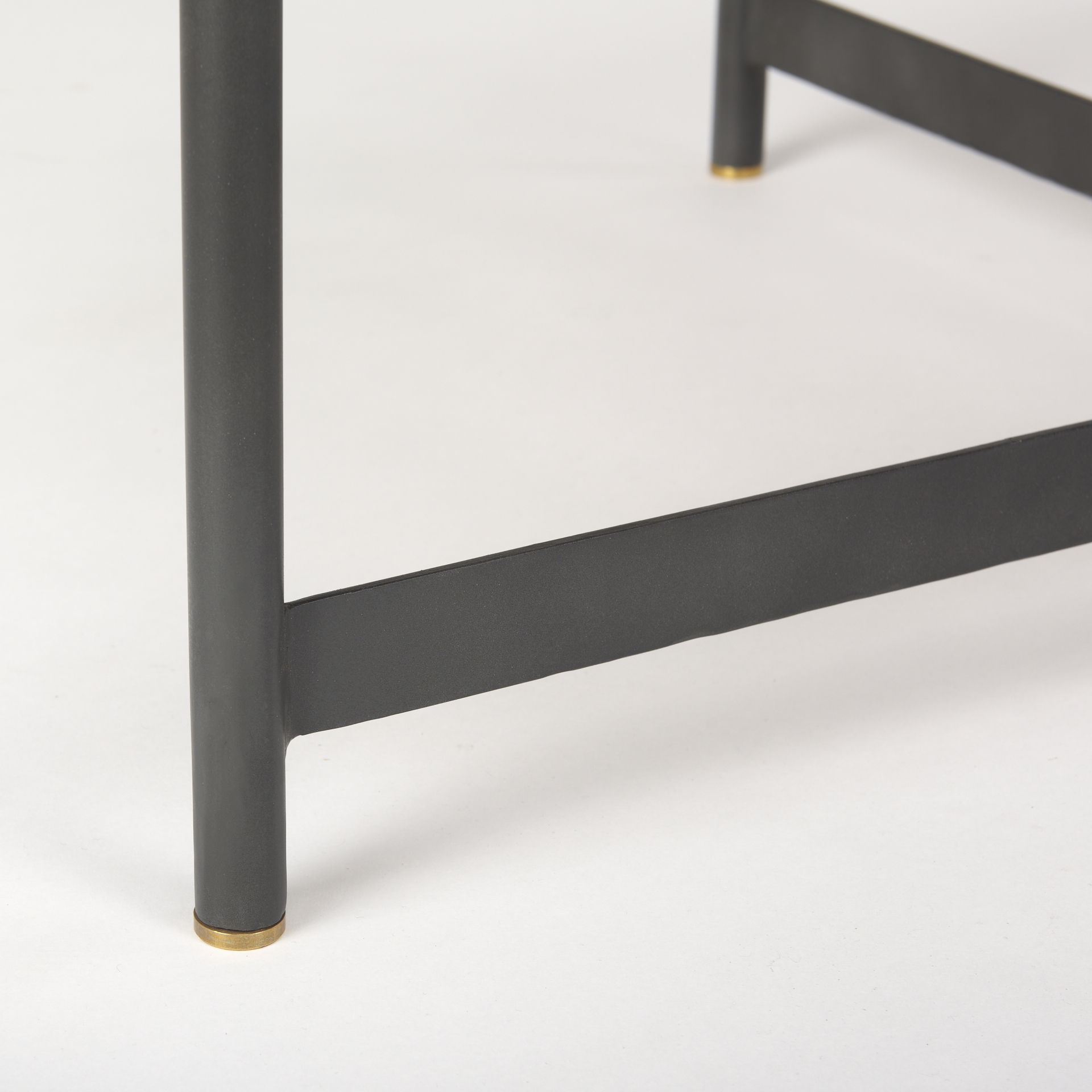 Marquisa Medium Brown Wood with Black Metal Large Coffee Table, by Mercana, 42" length x 42" width x 19" height View 9