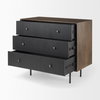 Grace  Medium Brown Wood with Black Metal Frame 3 Drawer Accent Cabinet, Cabinets & Chest by Mercana, 35.5" length x 18" width x 31" height thumbnail 9