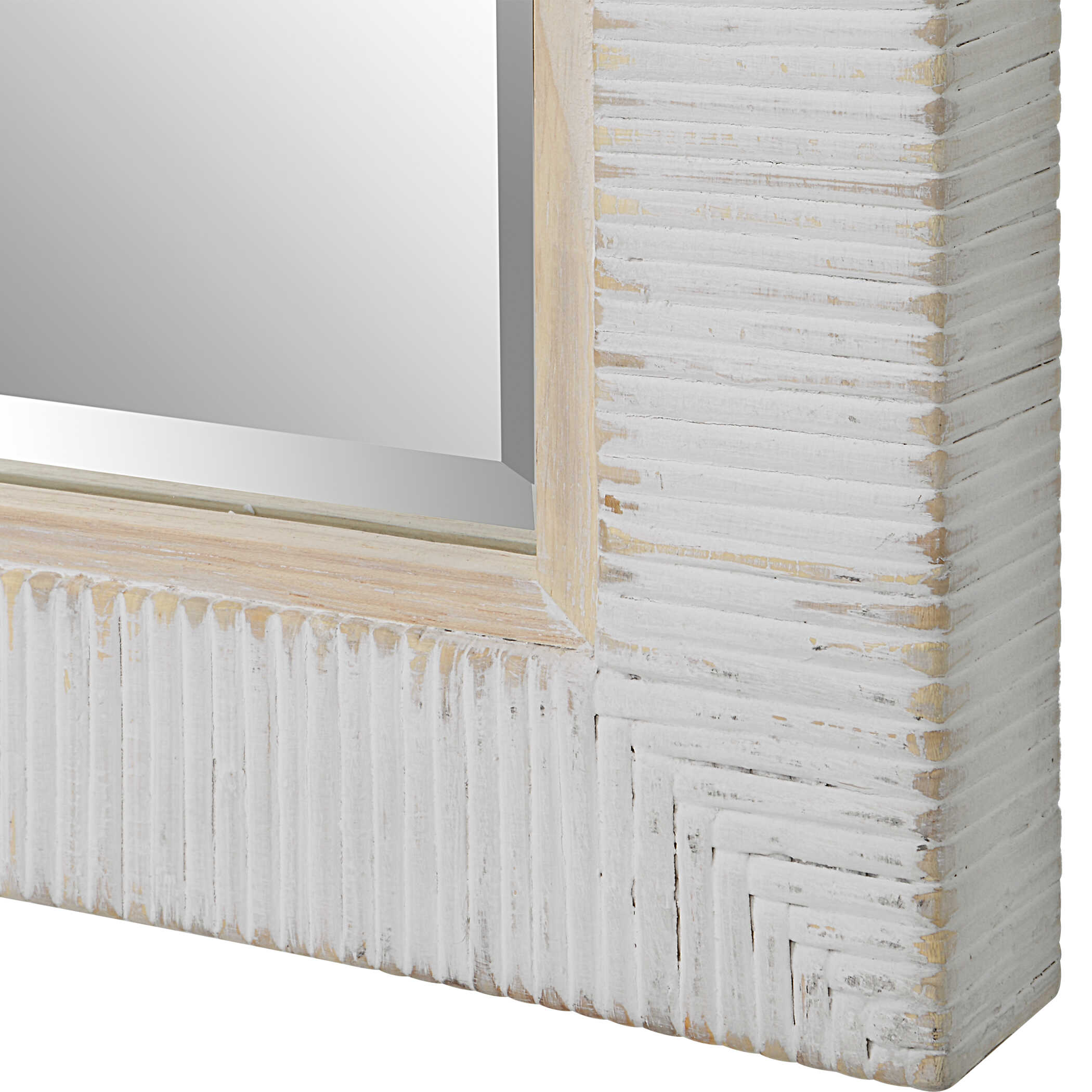 Cape Whitewashed Rattan Mirror, by Uttermost, 28.75" width x 40.87" height x 1.75" depth View 6