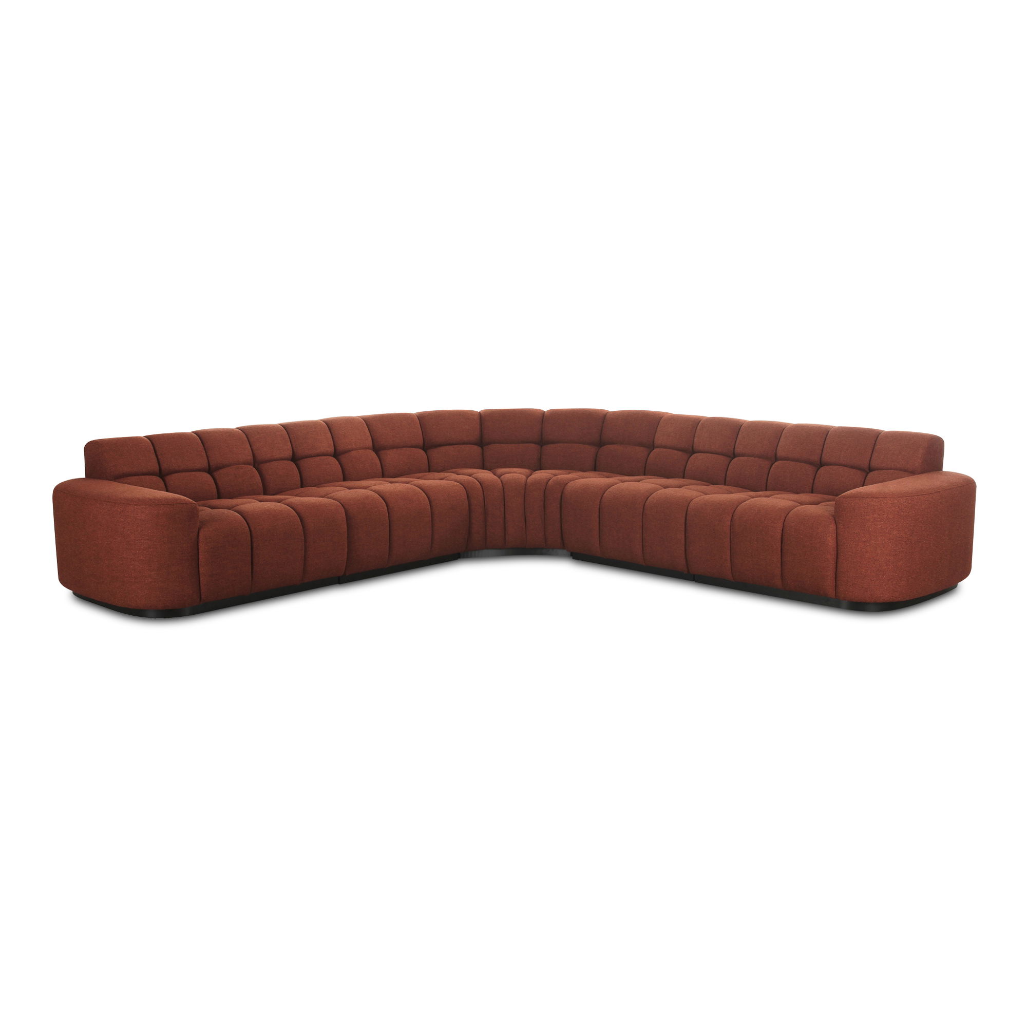 Roman L-shaped Sectional Rust, Sectional Sofa by Moe's Home, 118" width x 26.5" height x 118" depth View 1