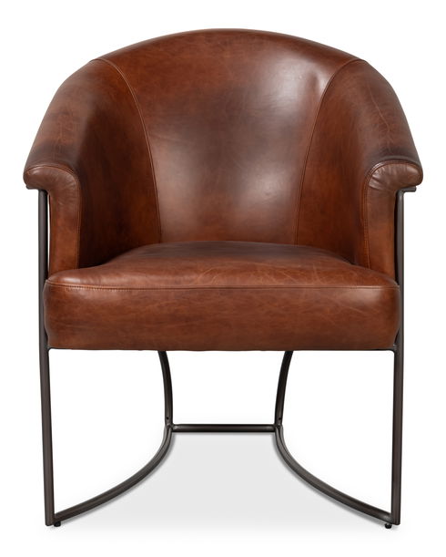 Nagel Distilled Leather Chair,Brown