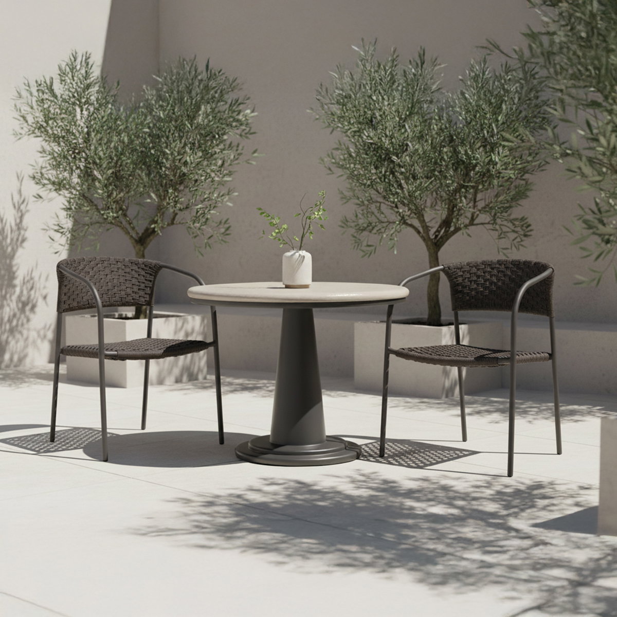 Zola Outdoor Dining Chair Dark Brown-set Of Two, by Moe's Home, 23.62" width x 30.75" height x 22.84" depth View 8
