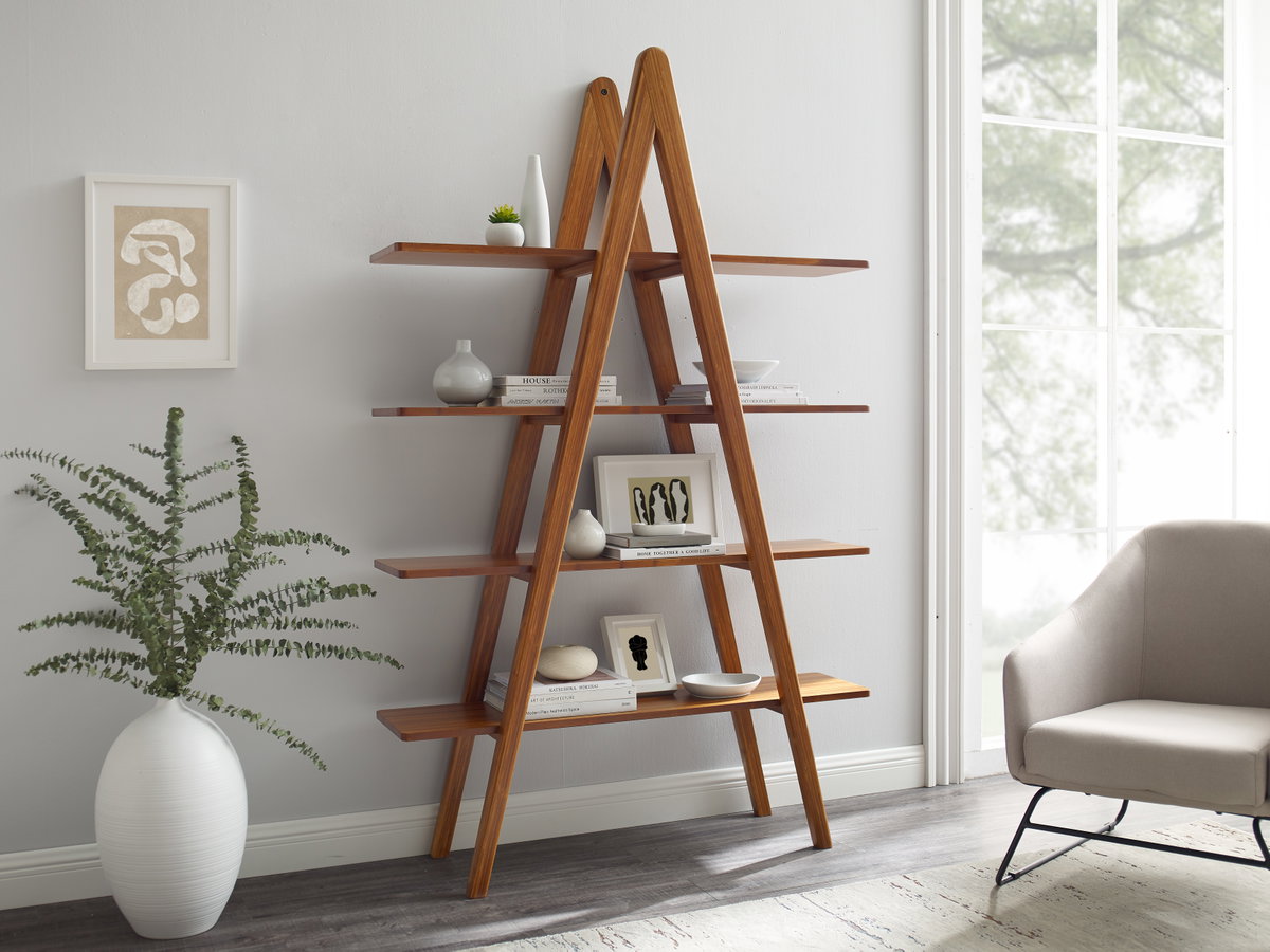 Studio Plus Book Shelf Amber, Shelving & Bookcase by Greenington, 47" length x 14" width x 75" height View 6