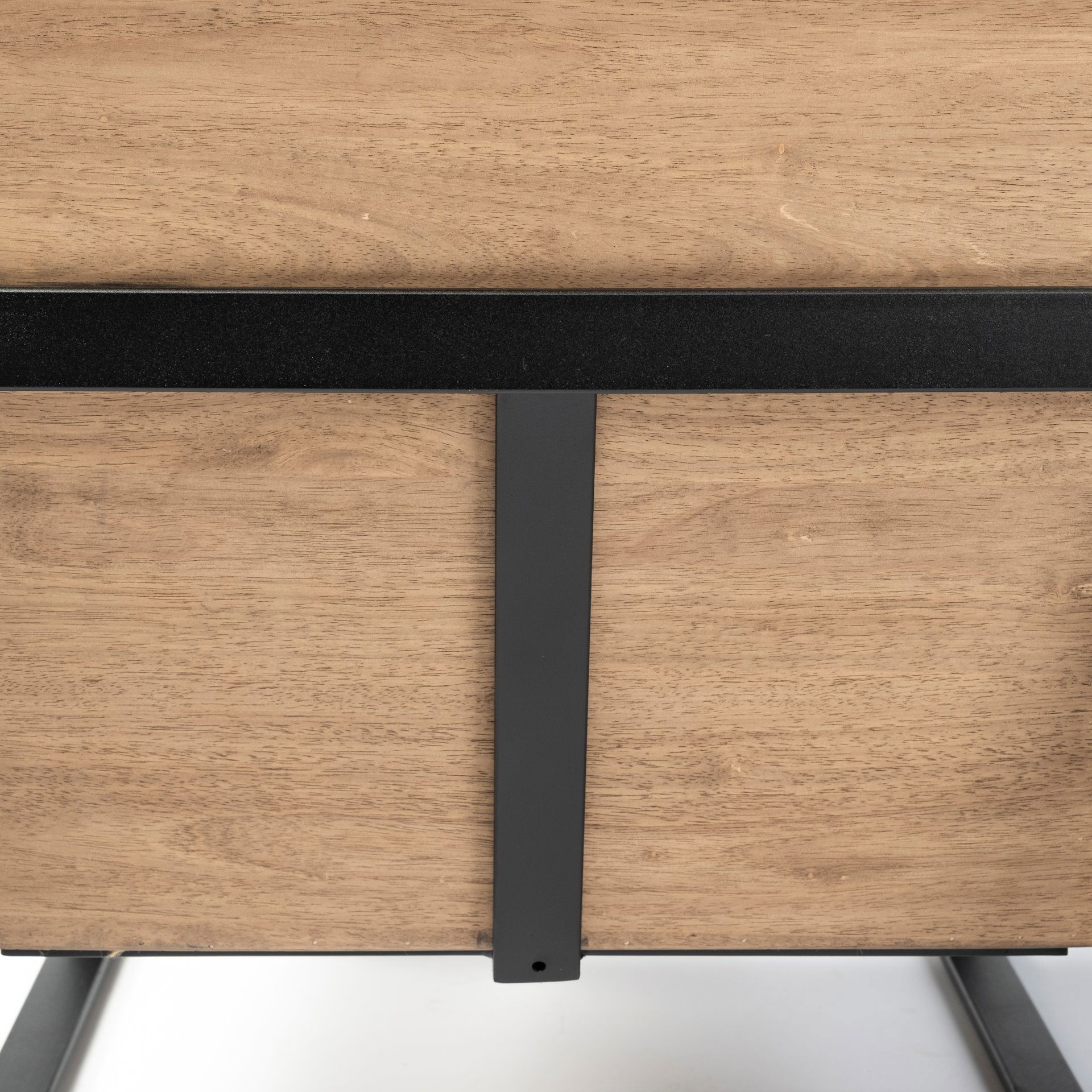 Stamford Black Genuine Leather Seat with Wood Back, Metal Frame Accent Chair, by Mercana, 24.41" length x 31.89" width x 28.94" height View 13