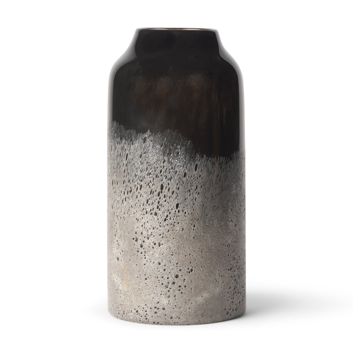 Emu Short Black with Gray Vase, by Mercana, 5.2" length x 5.2" width x 10.08" height View 1