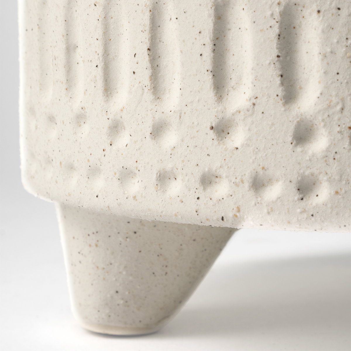 Jacob I Short White Ceramic Smiling Face Vase, by Mercana, 7.48" length x 6.69" width x 6.89" height View 8