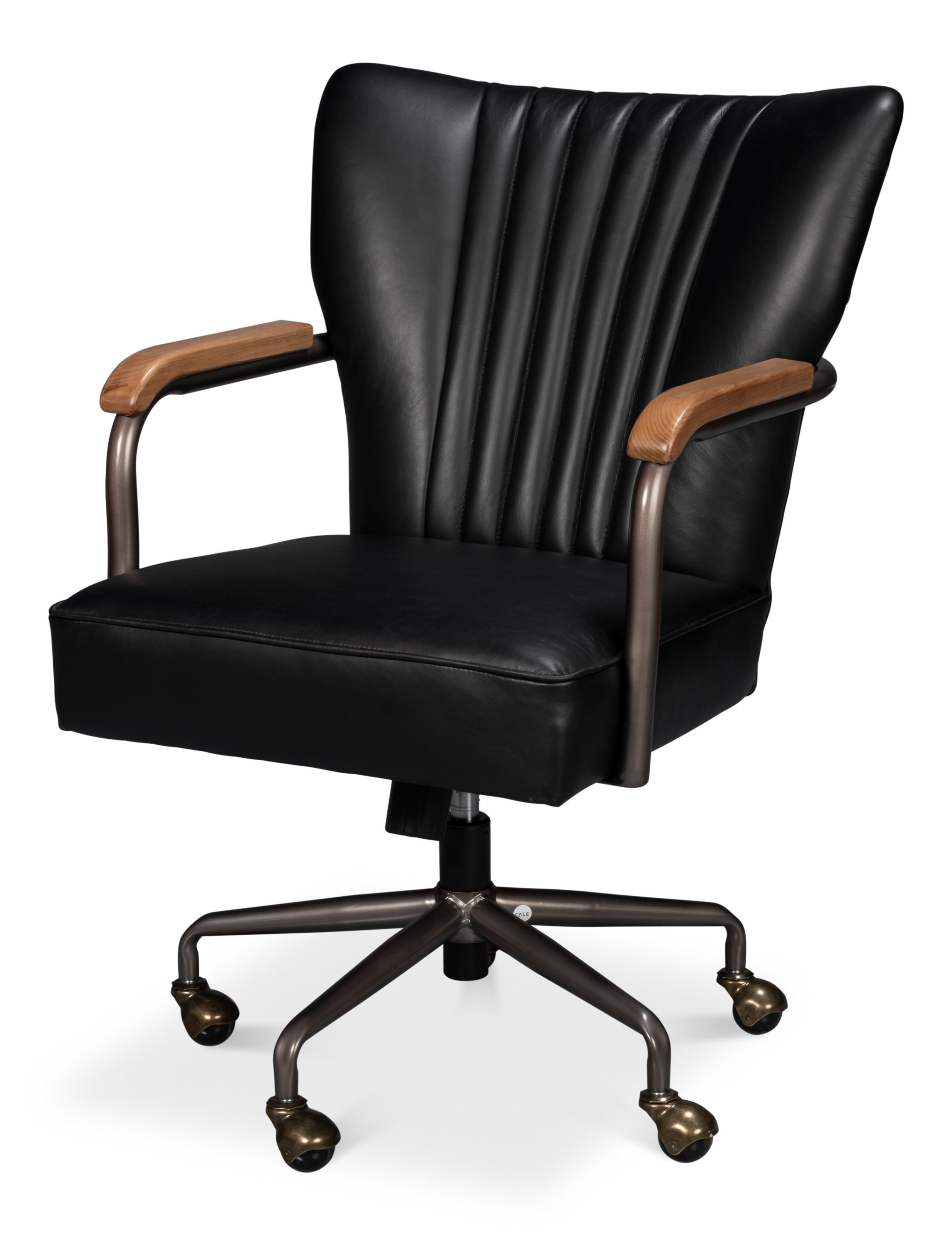 Parker Office Chair, Onyx Black, Seating by Sarreid, 25" length x 28" width x 38" height View 1