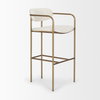 Parker Low Back 30.25in Seat Bar Stool | Cream Fabric with Gold Metal, Counter & Bar Stool by Mercana, 19" length x 19.75" width x 40" height thumbnail 7