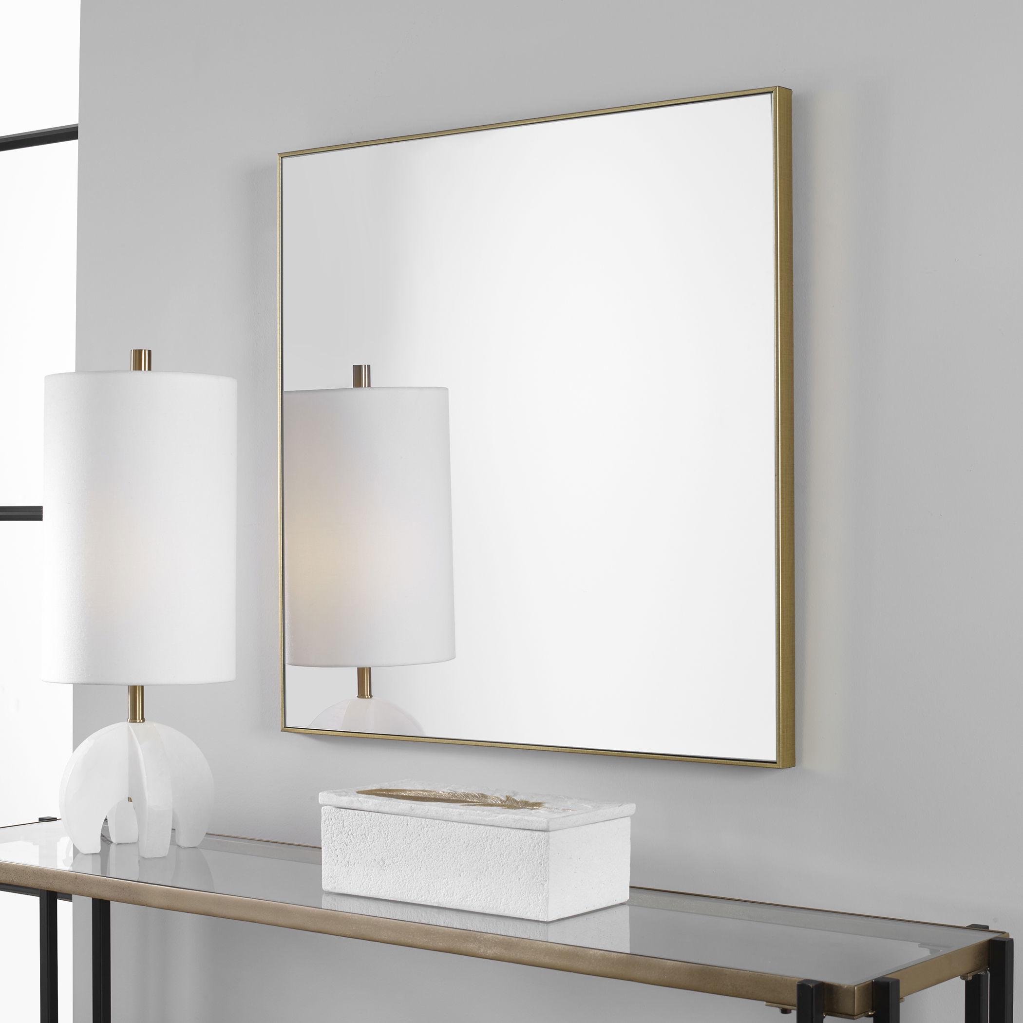 Alexo Gold Square Mirror large image 