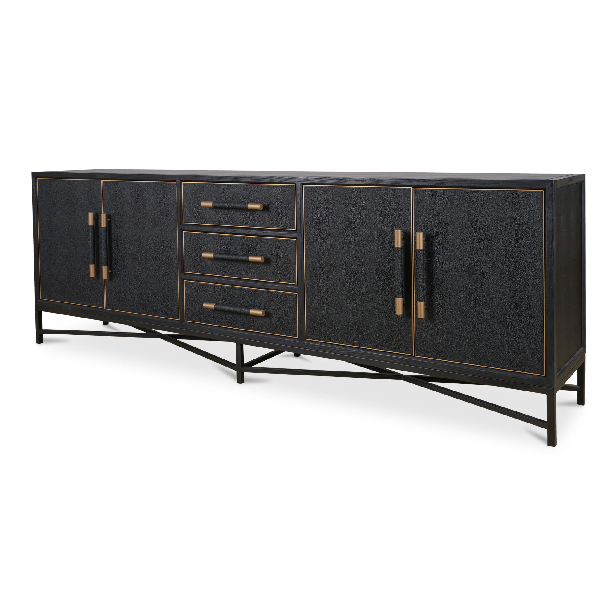 Mako Sideboard Large Black, Cabinets & Sideboard by Moe's Home, 100" width x 33.86" height x 17.72" depth View 2