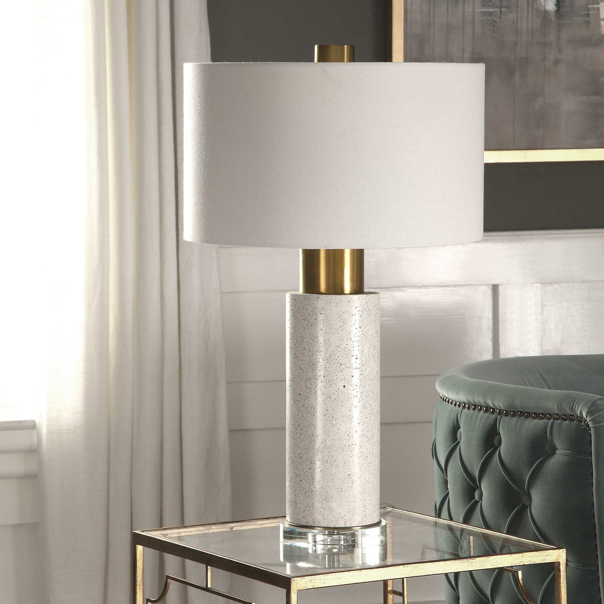Vaeshon Concrete Table Lamp, by Uttermost, 18" width x 29.5" height x 18" depth View 5
