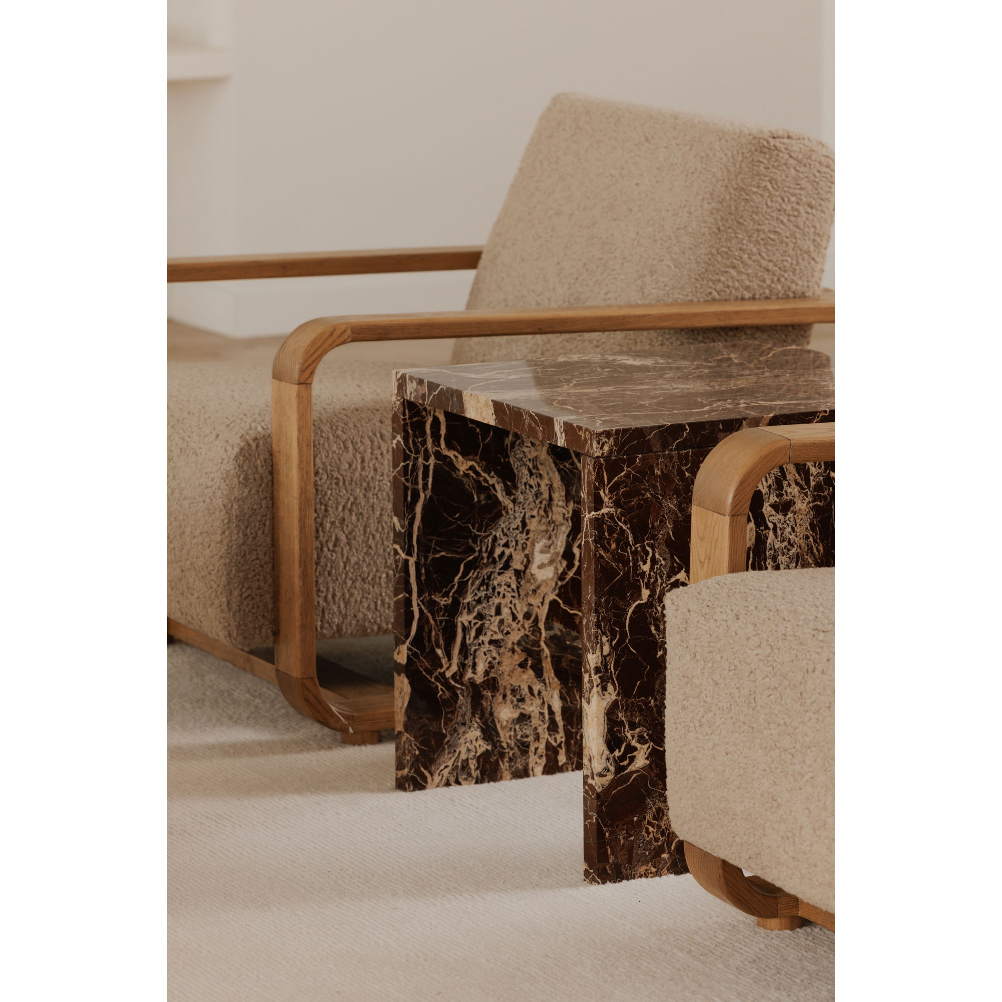 Rosa Accent Table Rosso Levanto Marble, Side & End Table by Moe's Home, 20" width x 20" height x 20" depth View 8