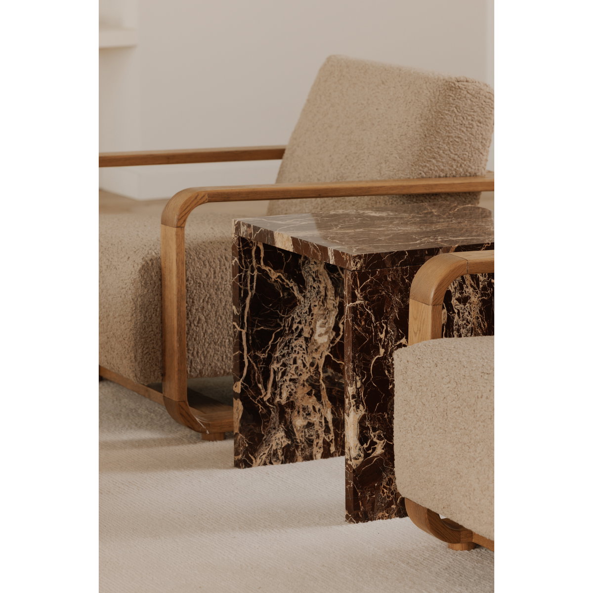 Rosa Accent Table Rosso Levanto Marble, Side & End Table by Moe's Home, 20" width x 20" height x 20" depth View 8