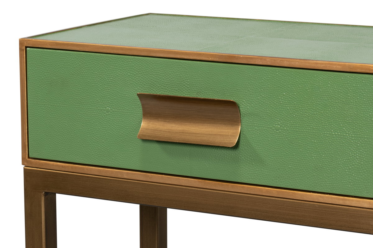 Gideon Shagreen Console  Chambray Blue, by Sarreid, 1' length x 4'6" width x 2'10" height View 7