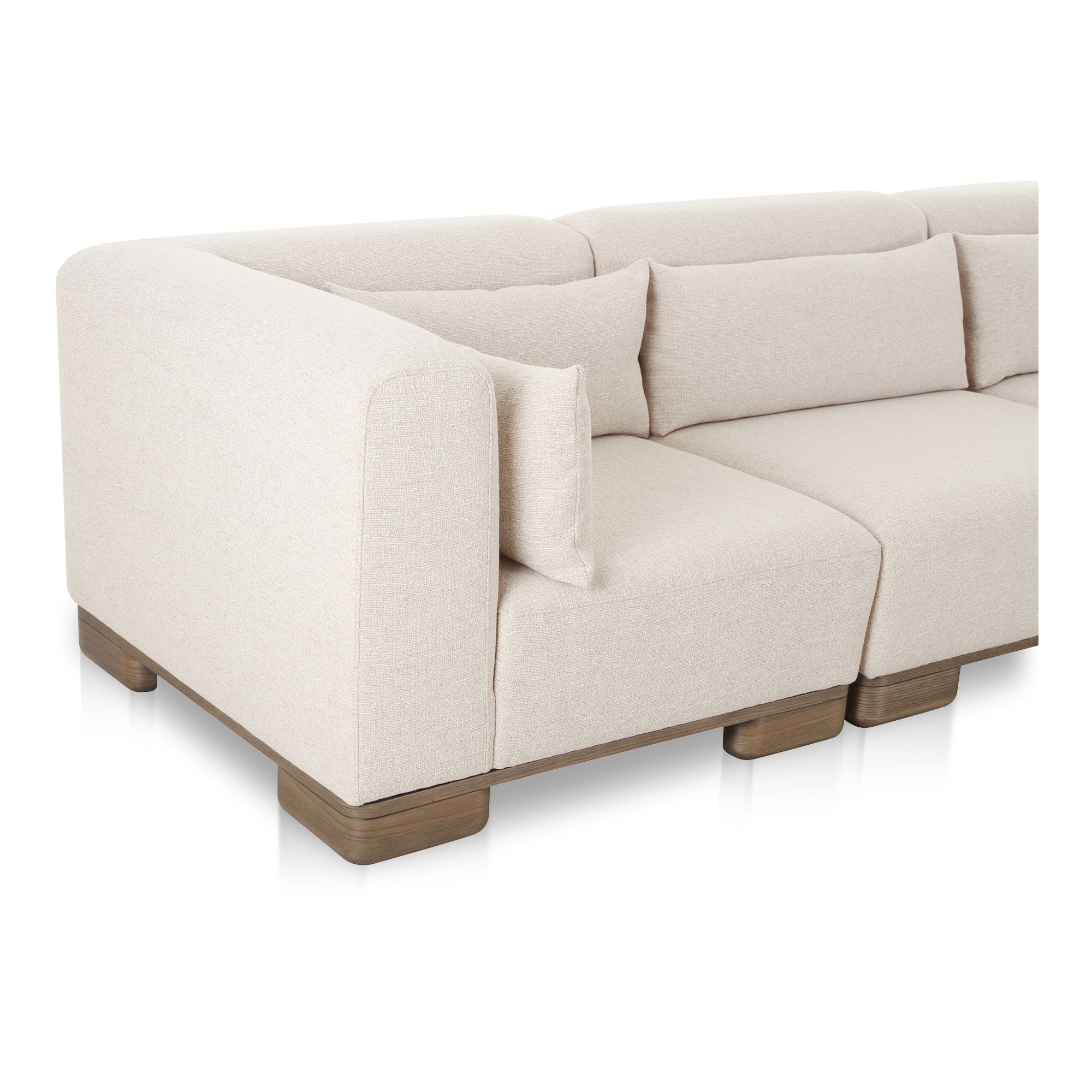 June Classic L-shaped Modular Sectional Oatmeal, Sectional Sofa by Moe's Home, 115" width x 30" height x 115" depth View 8