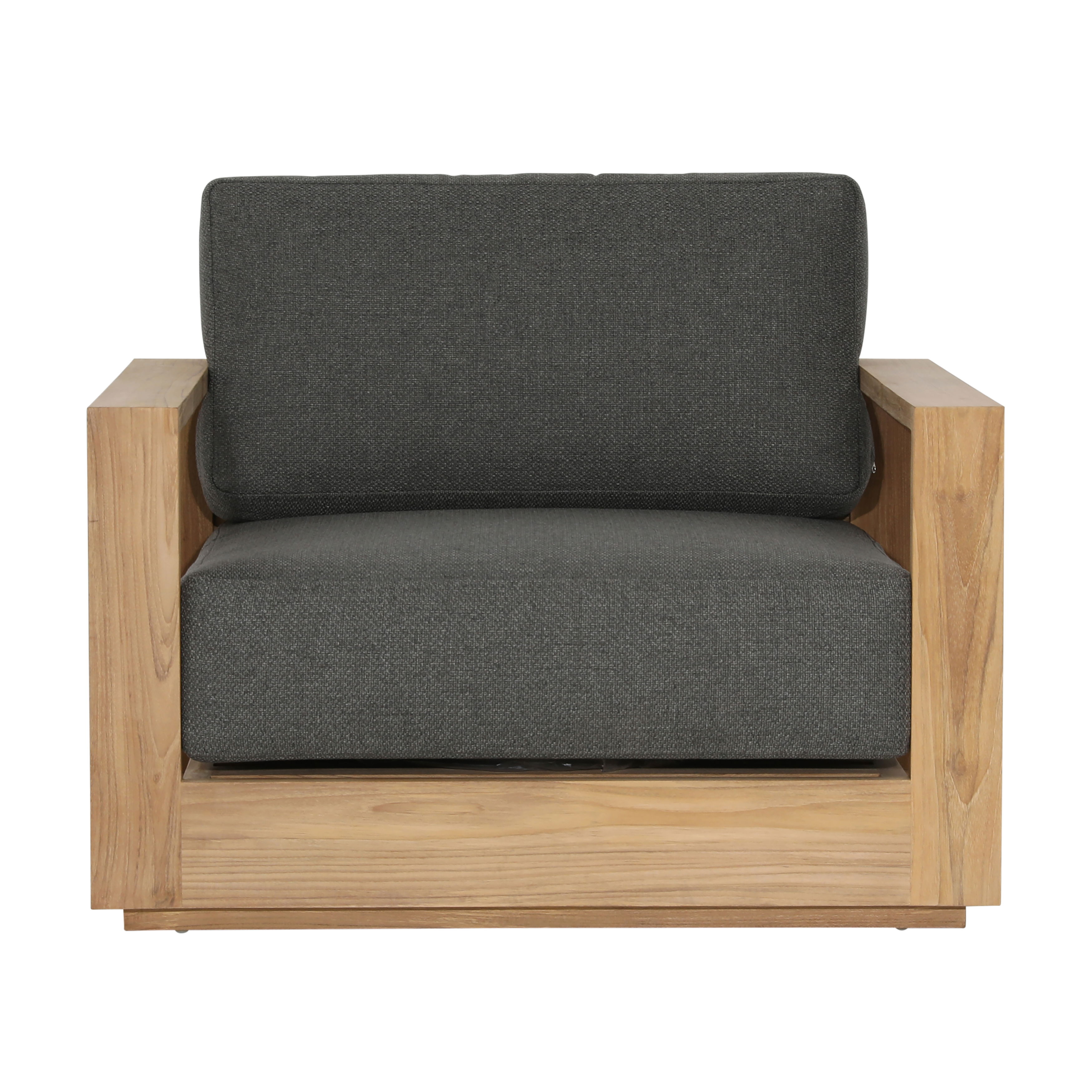 Darlene Outdoor Sofa Chair Charcoal, Accent Chair by Dovetail, 39.45" width x 32.5" height x 33.5" depth View 2
