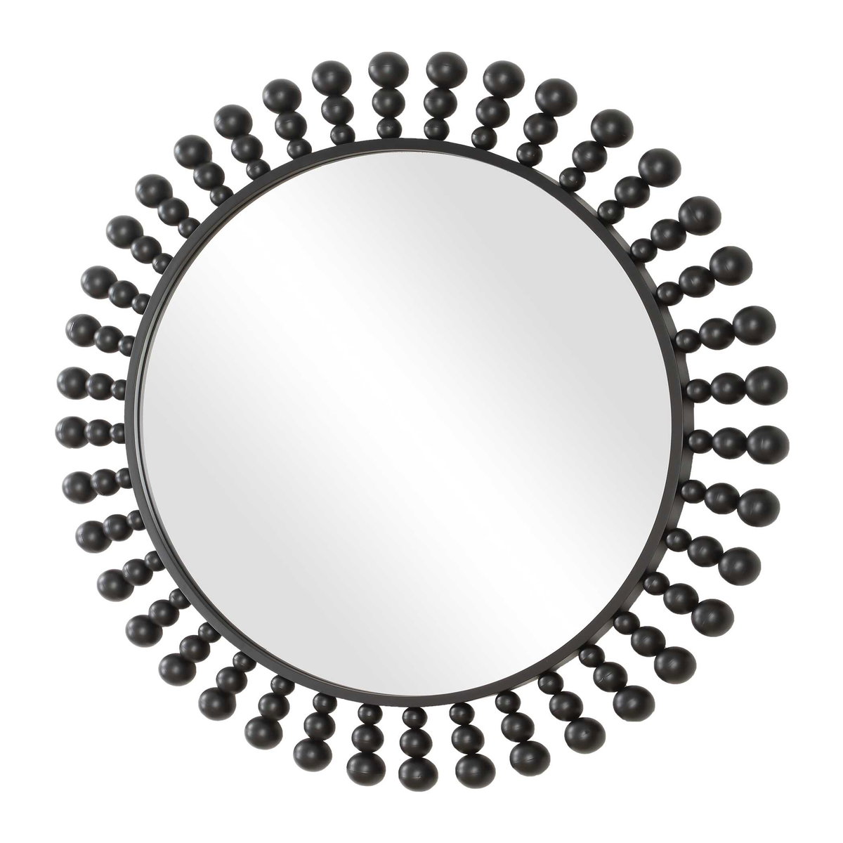 Aziel Round Black Mirror, by Uttermost, 44" width x 44" height x 2.25" depth View 5