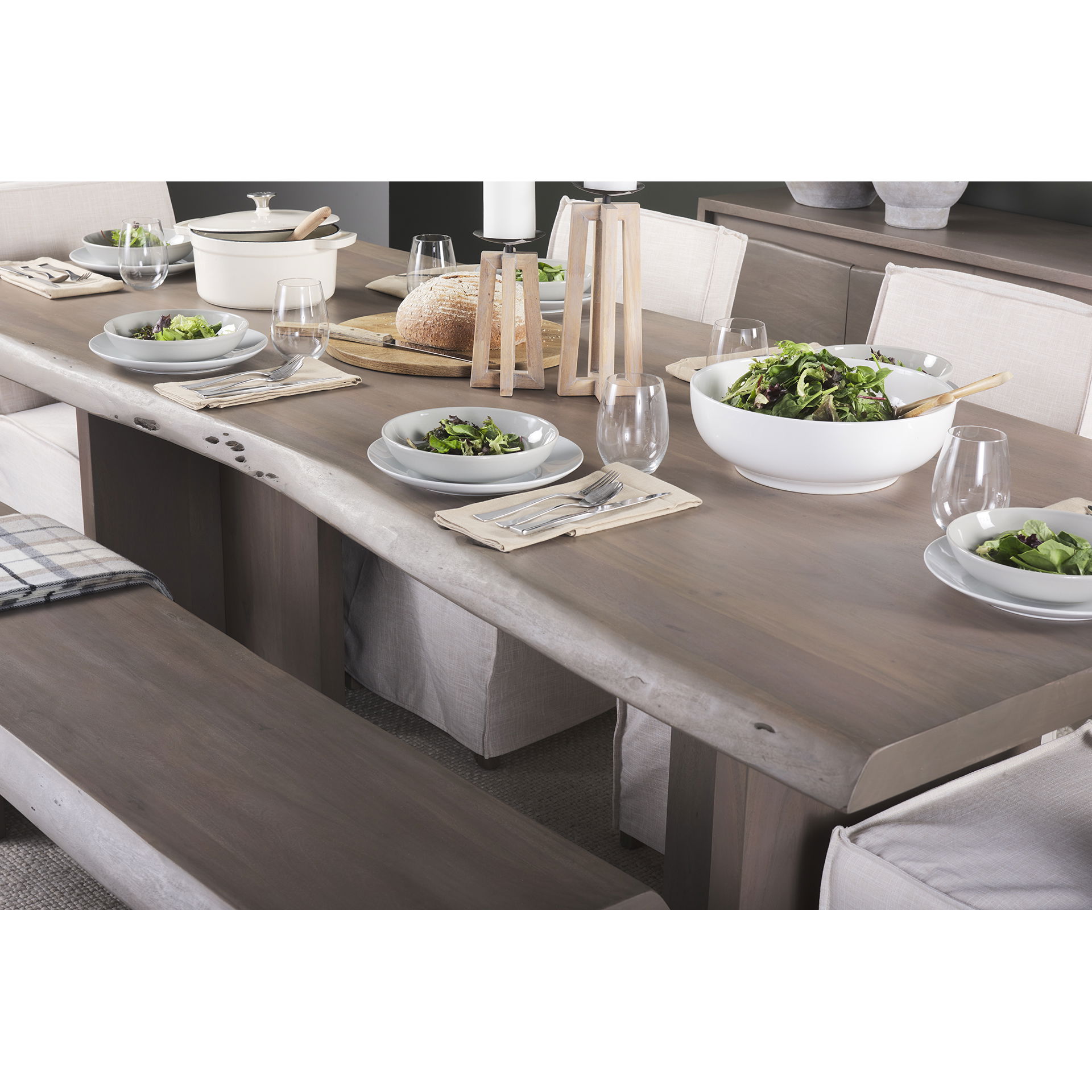 Konstantin 94.0 x 40.0 x 30.0 Medium Brown Wood with Live Edge Rectangular Dining Table large image 