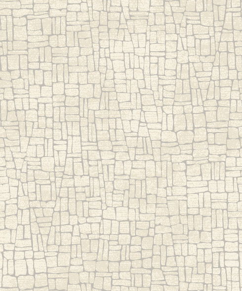 White & Silver Butler Stone Wallpaper