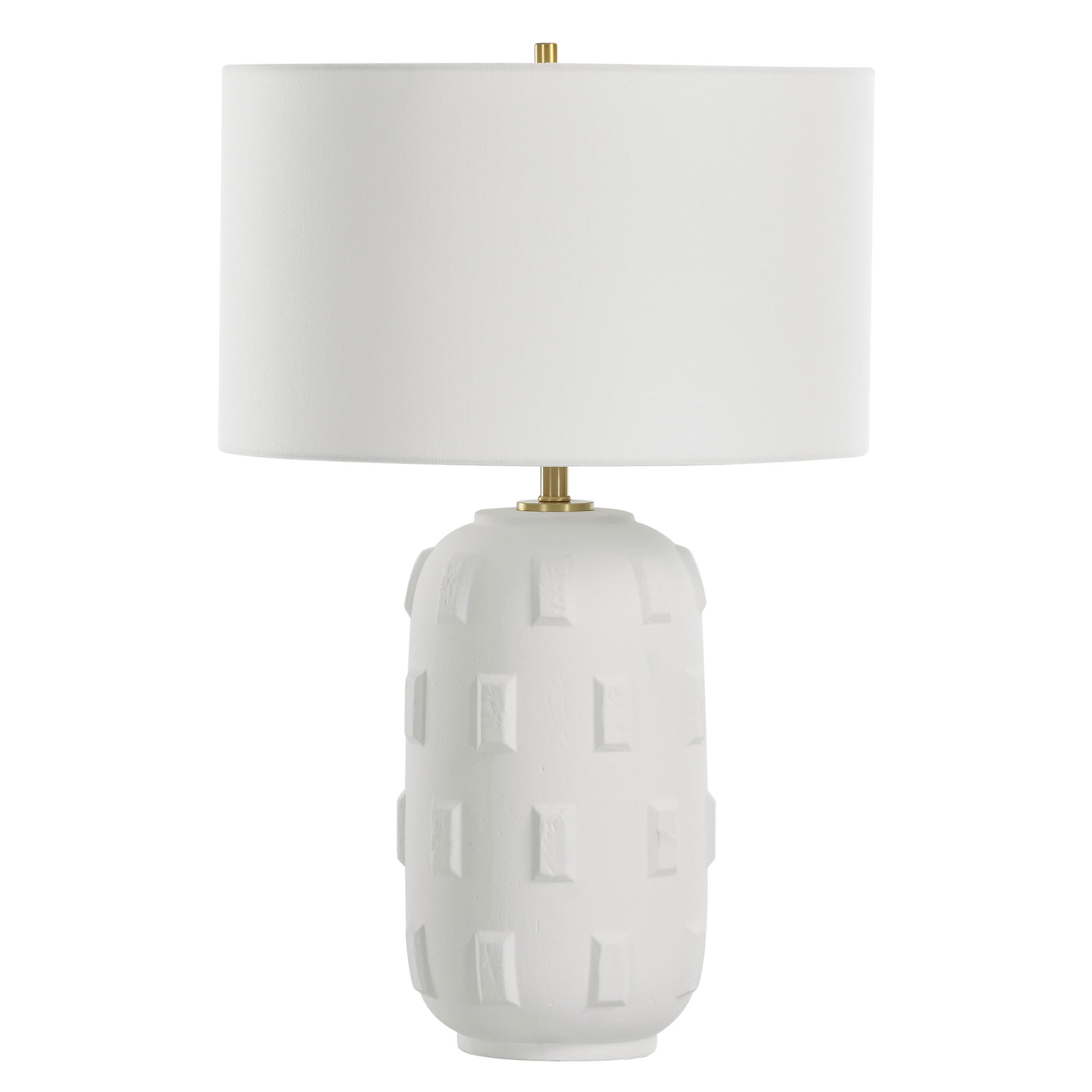 Emerie Textured White Table Lamp large image 