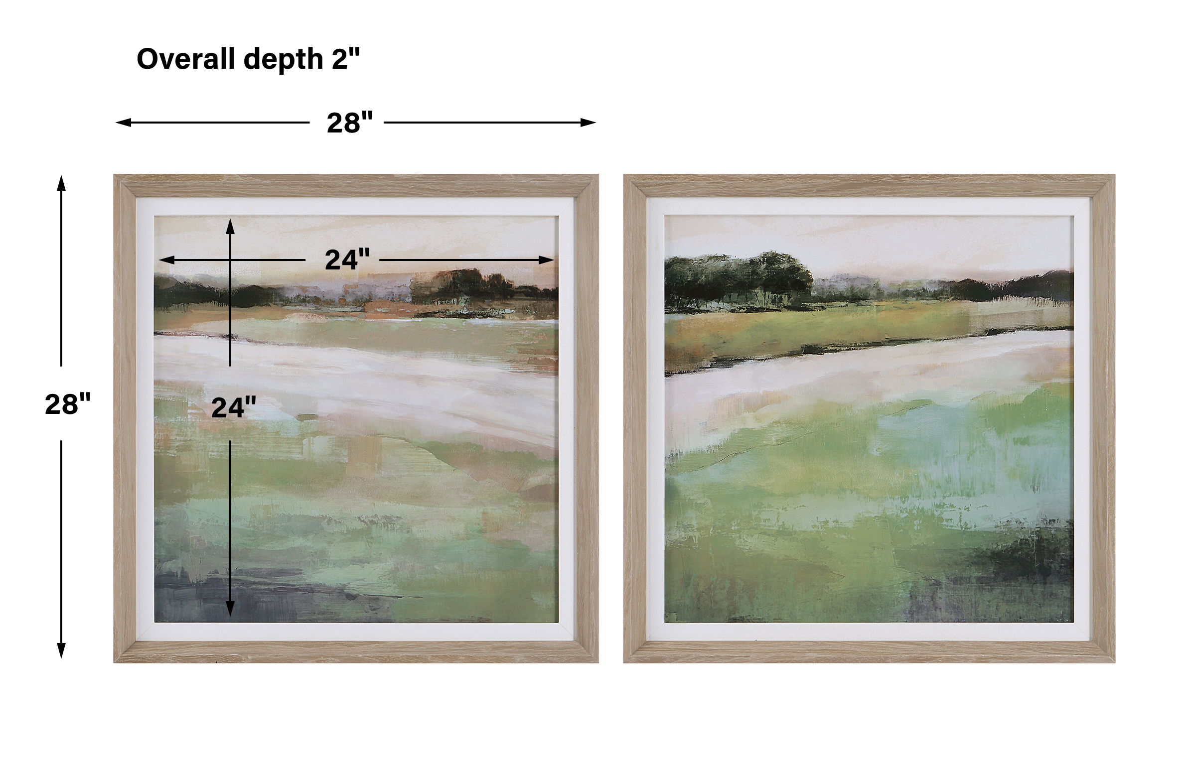 Vivid Vista Framed Prints Set/2, Painting by Uttermost, 28" width x 28" height x 2" depth View 3