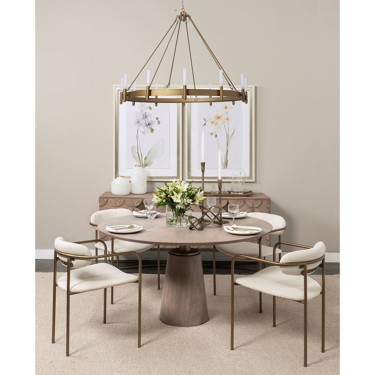 Levit (Large) Gold Table Candle Holder, Candles & Candle Holder by Mercana, 5" length x 5" width x 20" height View 2