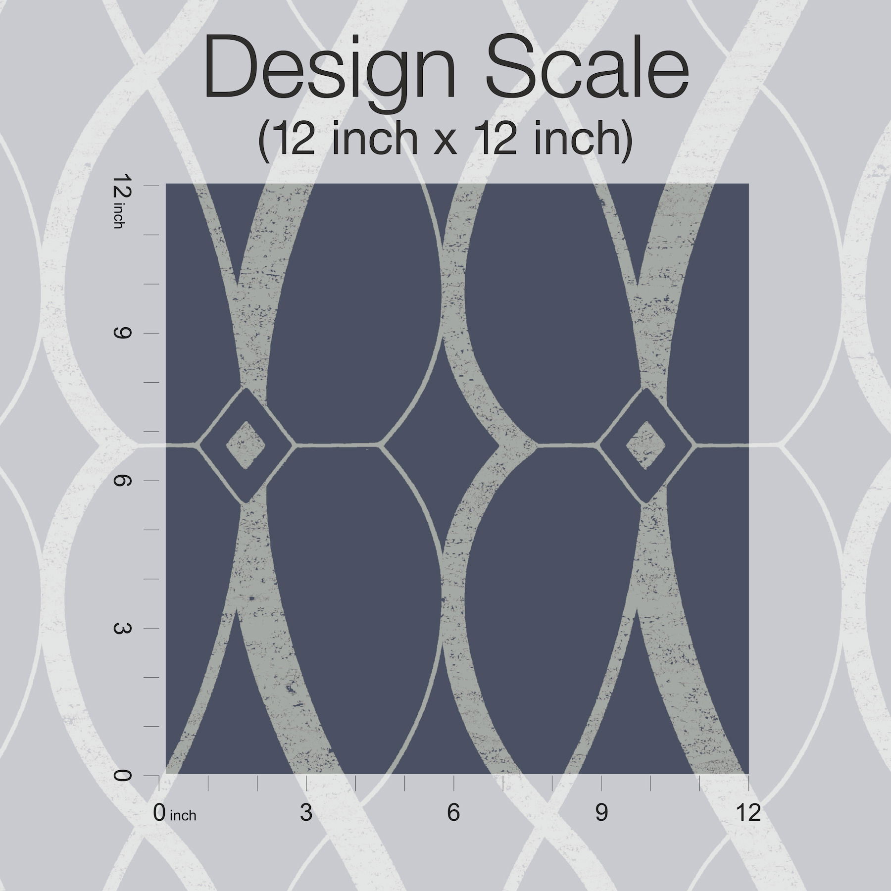 Graceful Geo Navy & Silver Wallpaper large image 