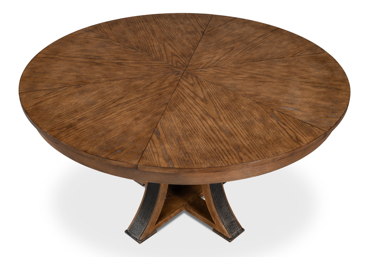 Tower Jupe Dining Table  Med Light Mink, by Sarreid, 4'7" length x 4'7" width x 2'6" height View 12