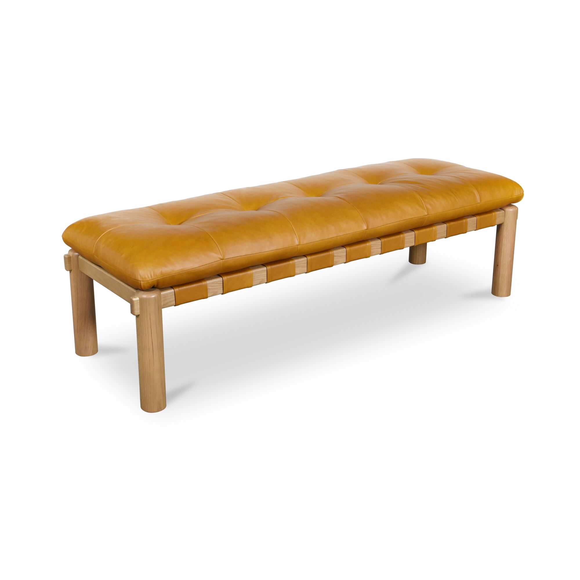 Costello Bench Tan, Benche by Moe's Home, 61" width x 18" height x 20" depth View 2